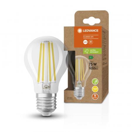 Ledvance E27 Besonders effiziente LED Lampe Classic klar 5W wie 75W 3000K warmweißes Licht